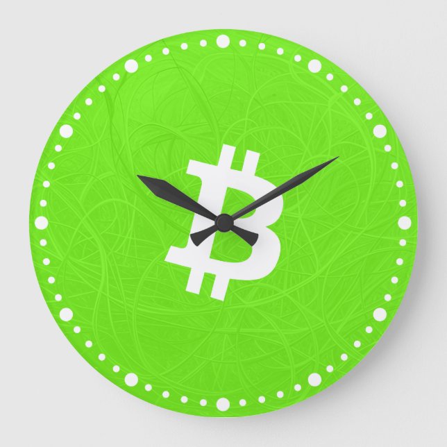 Bitcoin Neuron Grön Stor Klocka (Framsida)