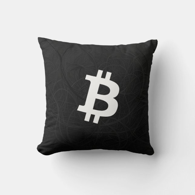 Bitcoin Neuron Svart Kudde (Framsida)
