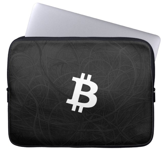 Bitcoin Neuron Svart Laptop Fodral (Framsidan)