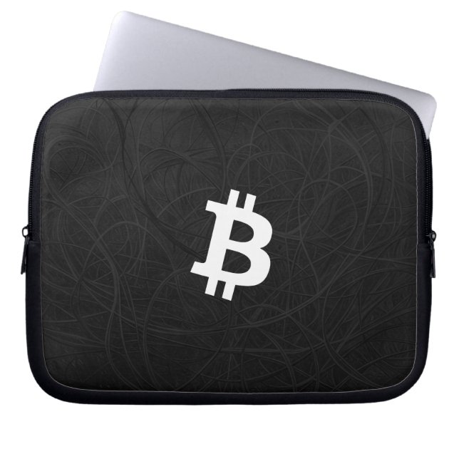 Bitcoin Neuron Svart Laptop Fodral (Framsidan)