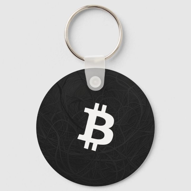 Bitcoin Neuron Svart Nyckelring (Framsida)