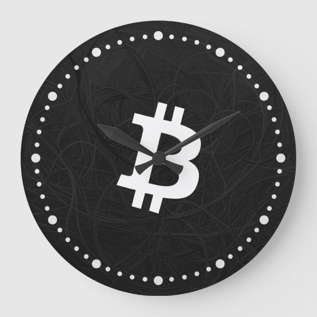 Bitcoin Neuron Svart Stor Klocka (Framsida)