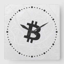 Bitcoin Neuron Vit Fyrkantig Klocka