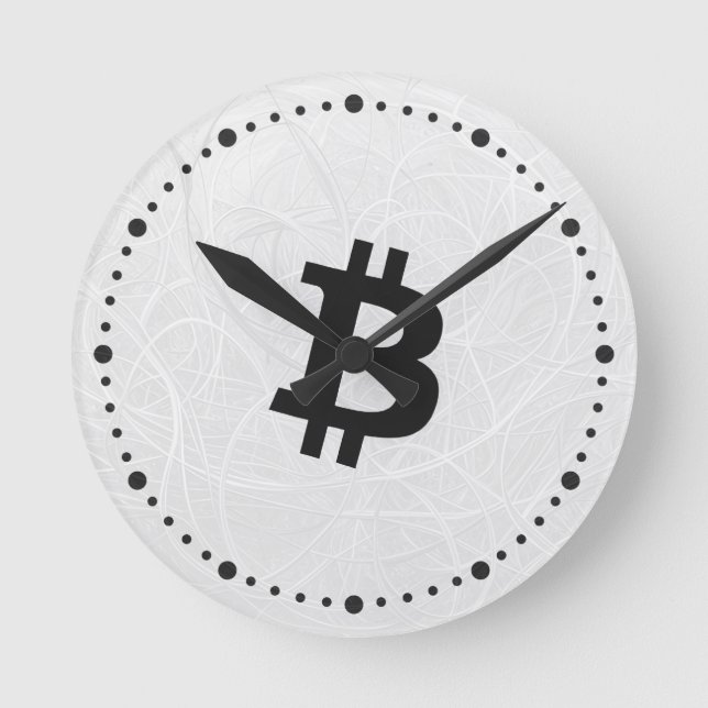 Bitcoin Neuron Vit Rund Klocka (Framsida)