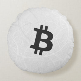 Bitcoin Neuron Vit Rund Kudde