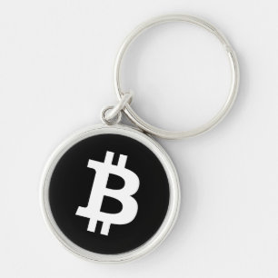 Bitcoin Nyckelringsetikett Rund Silverfärgad Nyckelring