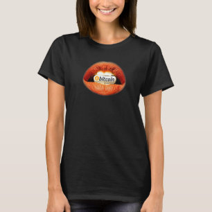 Bitcoin Orange Piller Läppar Krypto Valuta Investe T Shirt
