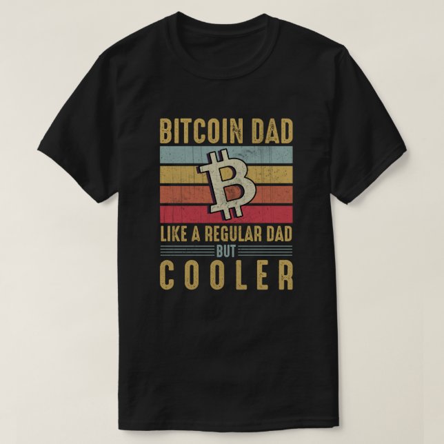 Bitcoin Pappa - Coola Crypto Tech-Savvy Far Design T Shirt (Design framsida)