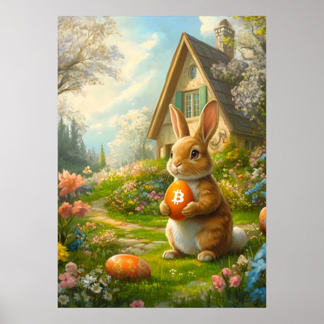 Bitcoin Påskägg Rabbit Hål Poster (Framsidan)