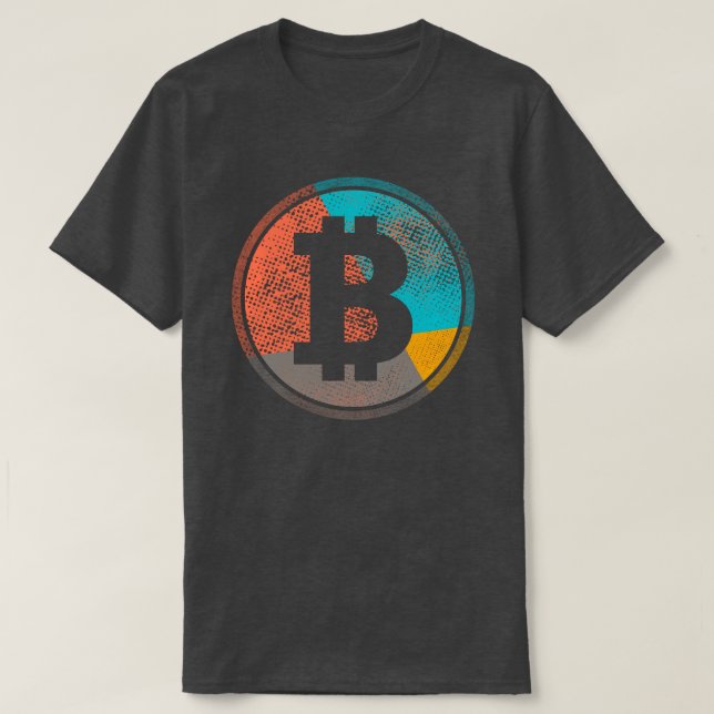 Bitcoin Pastel Pop Art Raster Logotyp T Shirt (Design framsida)