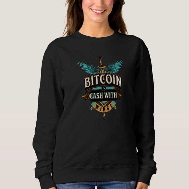 Bitcoin Pengarar med Vingar T Shirt (Framsida)