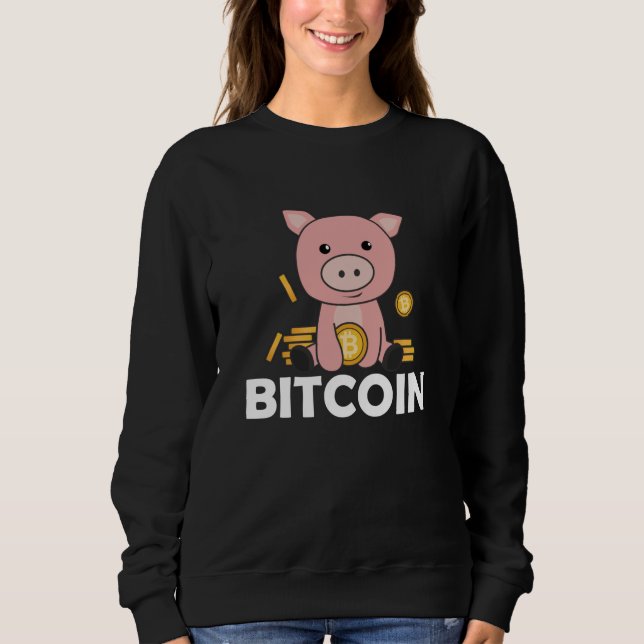 Bitcoin Piggy Bank Mynt hold Digital Currency T Shirt (Framsida)
