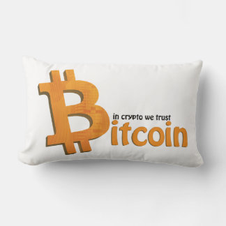 Bitcoin pillow - in crypto we trust lumbarkudde