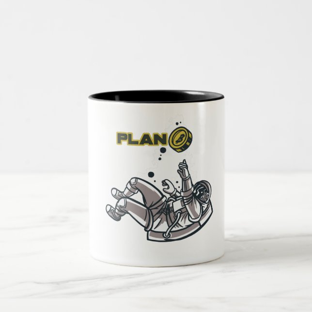 Bitcoin Plan B Astronaut Design Två-Tonad Mugg (Center)