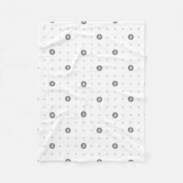 Bitcoin Polka Dots Flanellfilt Fleecefilt (Framsidan)