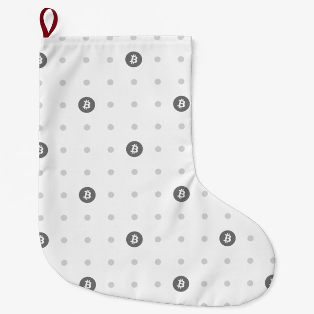 Bitcoin Polka Dots Julstrumpa (Stor) (Framsidan)