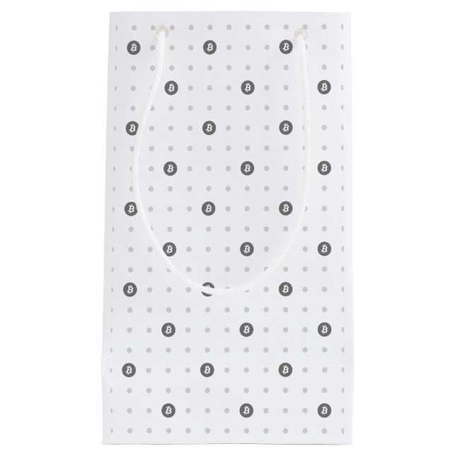 Bitcoin Polka Dots Presentpåse (Liten)  (Framsidan)
