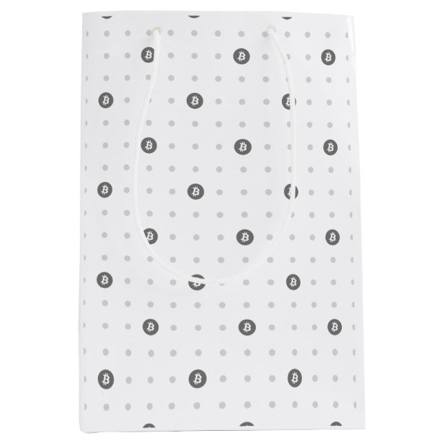 Bitcoin Polka Dots Presentpåse (Medium) (Framsidan)