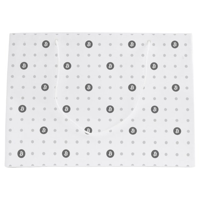 Bitcoin Polka Dots Presentpåse (Stor) (Framsidan)