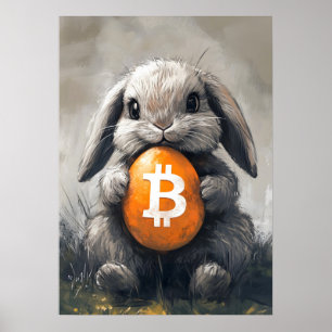Bitcoin Rabbit Hål Crypto Bunny Poster