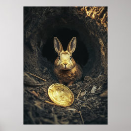 Bitcoin Rabbit Hål Crypto Bunny Poster