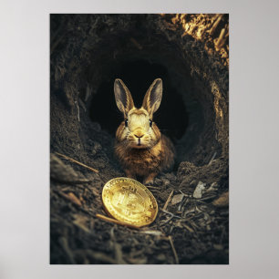 Bitcoin Rabbit Hål Crypto Bunny Poster