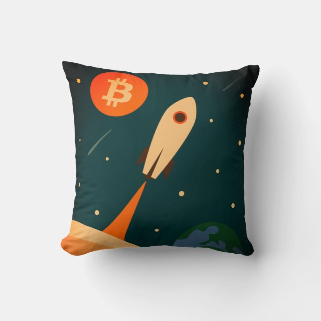 Bitcoin Raket Kudde (Framsida)