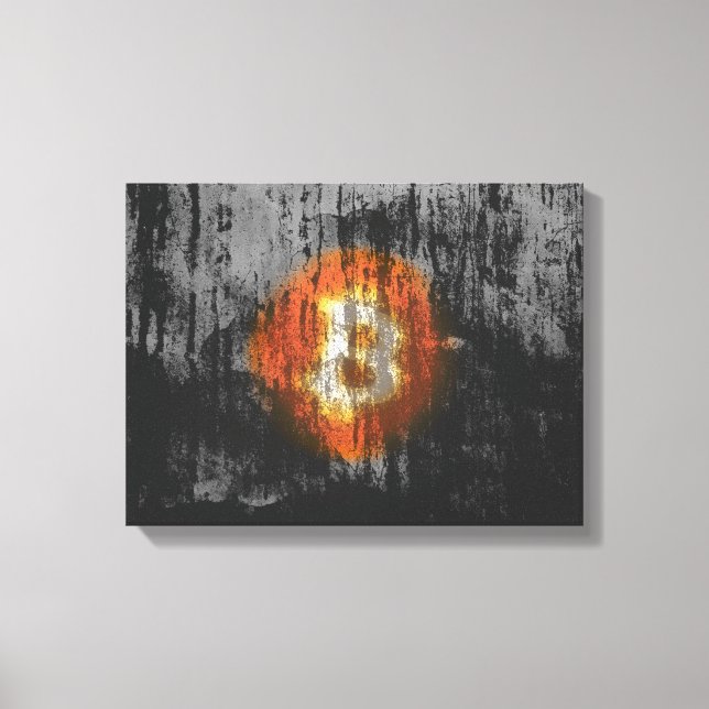 Bitcoin Resilient Art (på Black Wall HD) Canvastryck (Framsida)