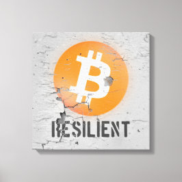 Bitcoin Resilient Art (vid sprickbildens HD) Canvastryck