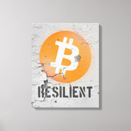Bitcoin Resilient Art (vid sprickbildens HD) Canvastryck