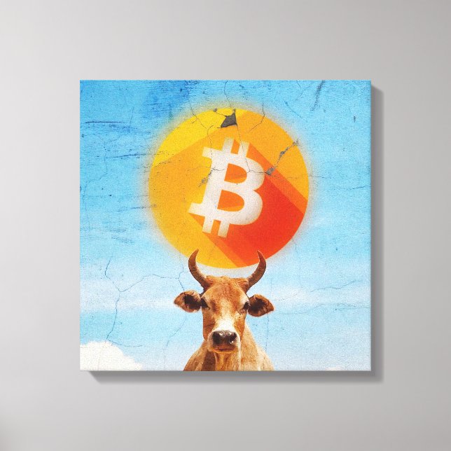 Bitcoin Resilient Bull (Vibrant HD) Canvastryck (Framsida)