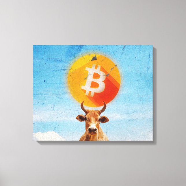 Bitcoin Resilient Bull (Vibrant HD) Canvastryck (Framsida)