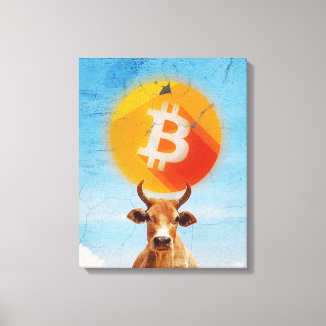 Bitcoin Resilient Bull (Vibrant HD) Canvastryck (Framsida)