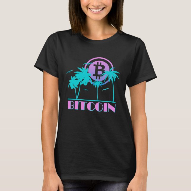 Bitcoin Retro 80s Crypto T Shirt (Framsida)