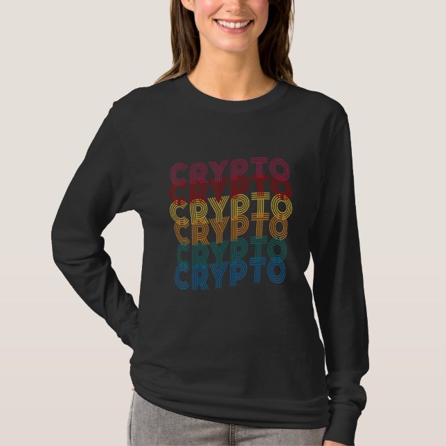 Bitcoin Retro Färg Cryptocurrency Digital Curren T Shirt (Framsida)