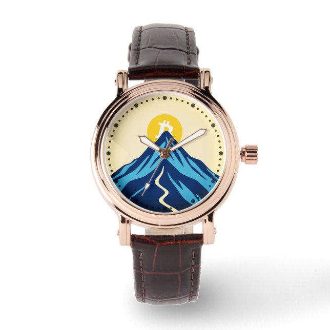 Bitcoin Rising (stil: Bright) Armbandsur (Framsida)