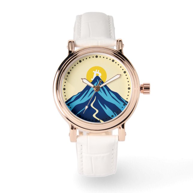 Bitcoin Rising (Style: Bright) Armbandsur (Framsida)