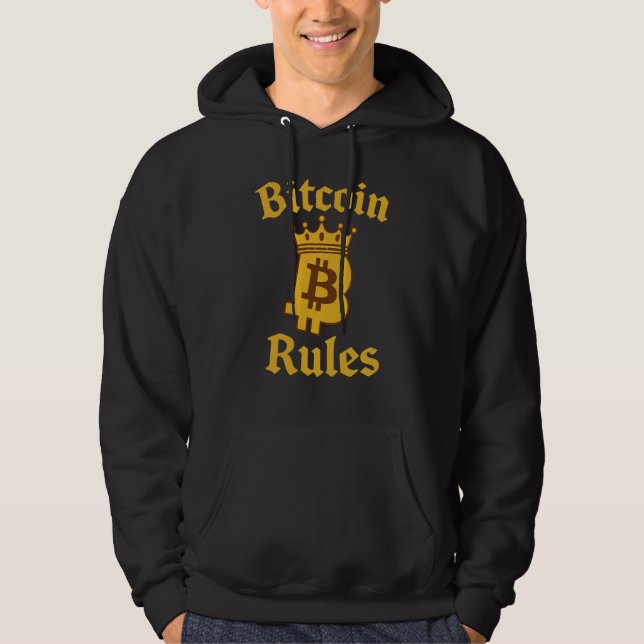 Bitcoin Rules King Crown Crypto Hoodie (Framsida)