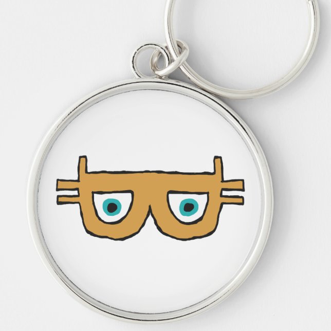 Bitcoin Rund Silverfärgad Nyckelring (Framsidan)