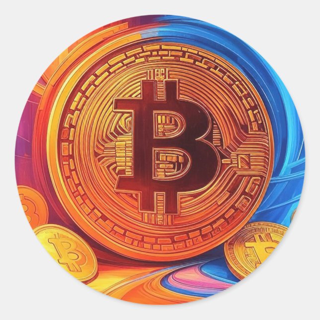 Bitcoin Runt Klistermärke (Framsida)