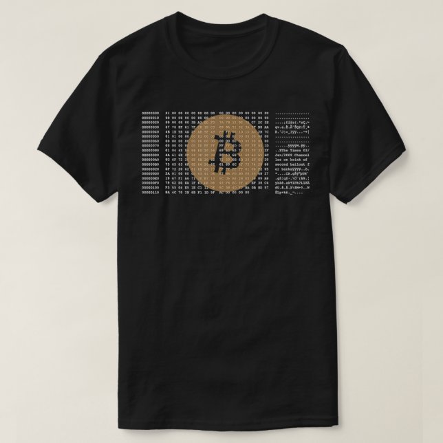 Bitcoin Satoshi Nakamoto Genesis Block Cryptocurre T Shirt (Design framsida)