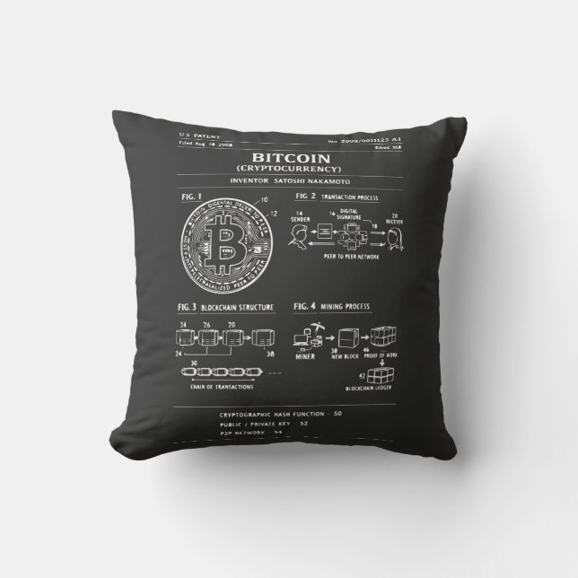 Bitcoin Schematisk: Kryptoflödesdiagram Kudde (Framsida)