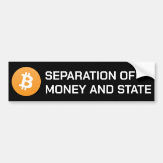 Bitcoin Separation of Money & State Bumper Sticker Bildekal