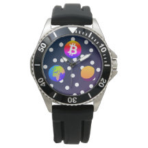 Bitcoin Solar Space Designer (färgfull) Watch