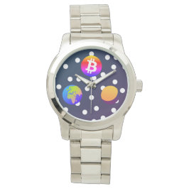 Bitcoin Solar Space Designer (färgfull) Watch Armbandsur