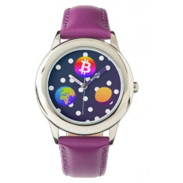 Bitcoin Solar Space Designer (färgfull) Watch Armbandsur
