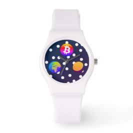Bitcoin Solar Space Designer (färgfull) Watch Armbandsur