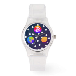 Bitcoin Solar Space Designer (färgfull) Watch Armbandsur