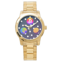 Bitcoin Solar Space Designer (färgfull) Watch Armbandsur