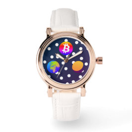 Bitcoin Solar Space Designer (färgfull) Watch Armbandsur